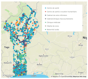 Health map of Benin, view from the OpenHEXA dashboard – Provisional results